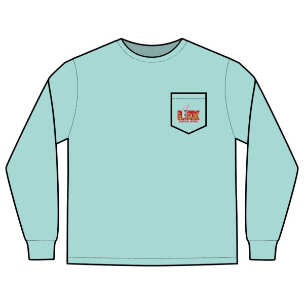 Kansas City Chiefs vs Philadelphia Eagles 2025 Super Bowl LIX Unisex Long Sleeve Pocket T-Shirt - Image 19