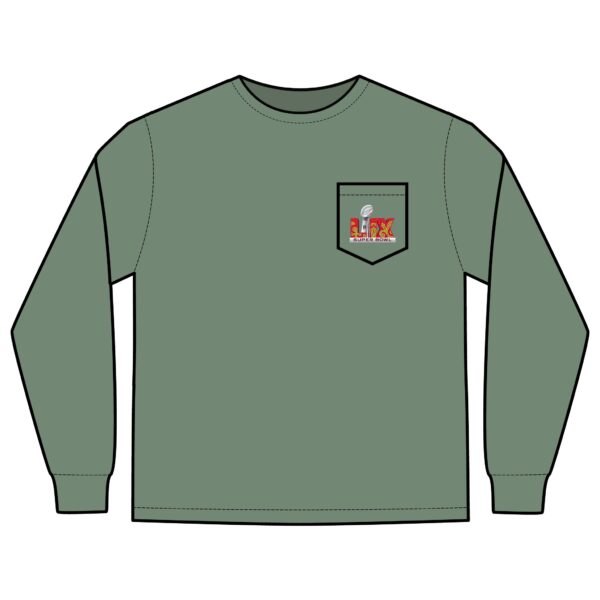 Kansas City Chiefs vs Philadelphia Eagles 2025 Super Bowl LIX Unisex Long Sleeve Pocket T-Shirt - Image 21