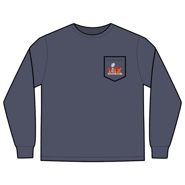 Kansas City Chiefs vs Philadelphia Eagles 2025 Super Bowl LIX Unisex Long Sleeve Pocket T-Shirt - Image 31