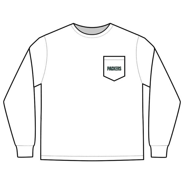 Green Bay Packers Unisex Long Sleeve Pocket T-Shirt - Image 3