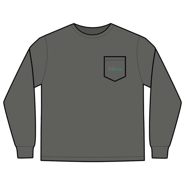 Miami Dolphins Unisex Long Sleeve Pocket T-Shirt - Image 3