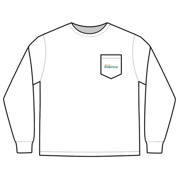 Miami Dolphins Unisex Long Sleeve Pocket T-Shirt - Image 5