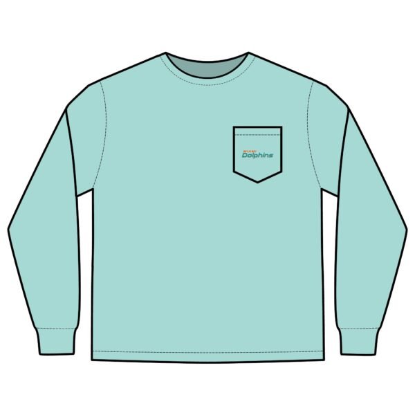 Miami Dolphins Unisex Long Sleeve Pocket T-Shirt - Image 9