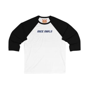 Rice Owls Unisex 3/4 Sleeve Baseball Tee