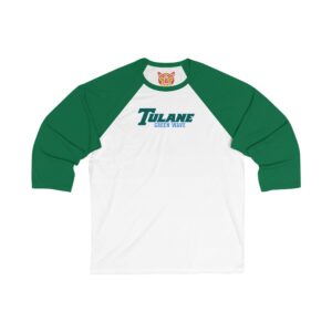 Tulane Green Wave Unisex 3/4 Sleeve Baseball Tee