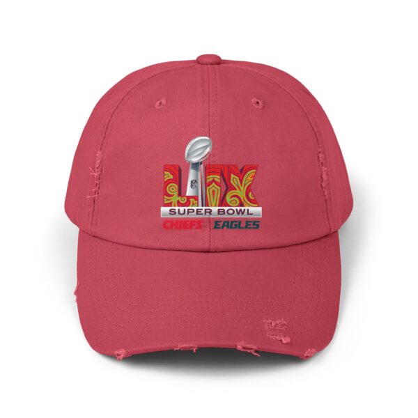 Kansas City Chiefs vs Philadelphia Eagles 2025 Super Bowl LIX Unisex Distressed Cap - Image 21