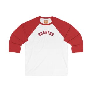 Oklahoma Sooners Unisex 3/4 Sleeve Baseball Tee