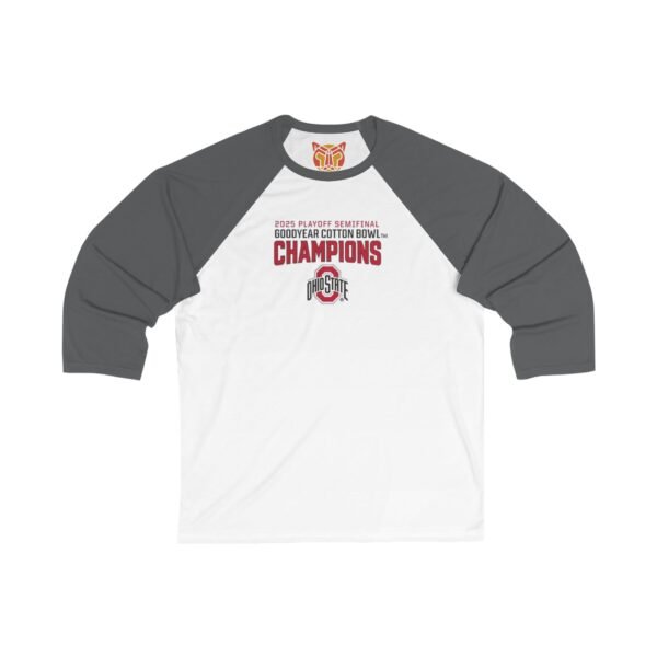Ohio State Buckeyes 2025 National Champions Unisex 34 Sleeve Baseball Tee - Image 5