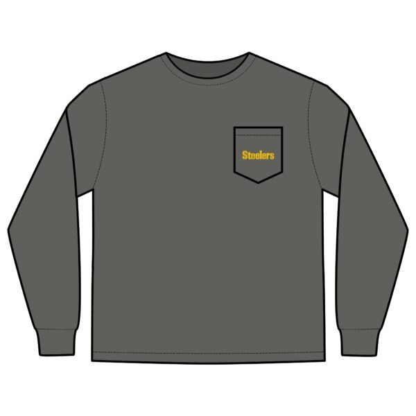 Pittsburgh Steelers Unisex Long Sleeve Pocket T-Shirt - Image 3