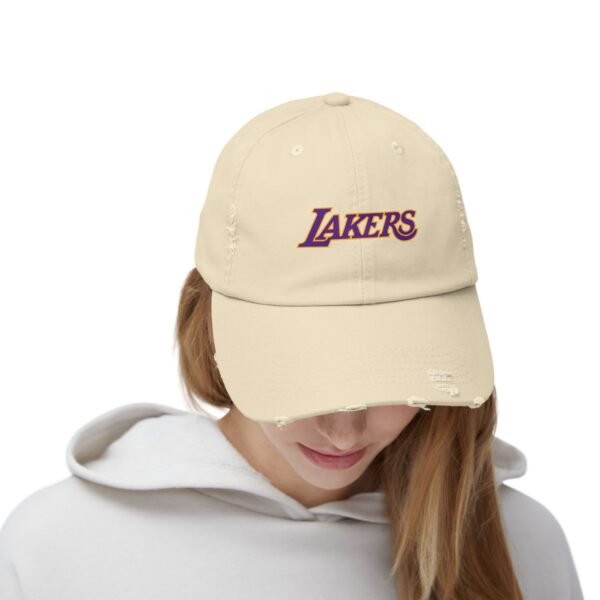 Los Angeles Lakers Unisex Distressed Cap - Image 4