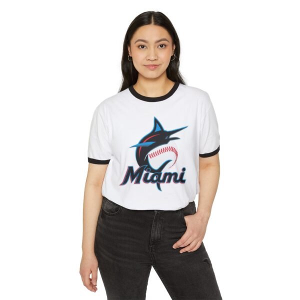 Miami Marlins Unisex Cotton Ringer T-Shirt - Image 7