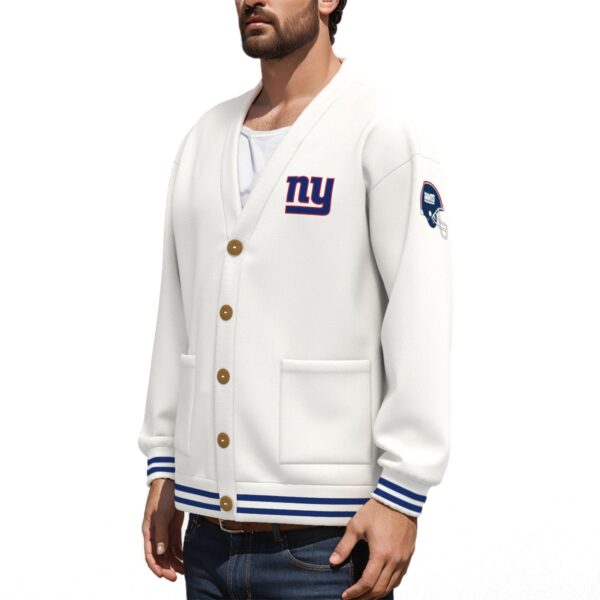 New York Giants Unisex V-neck Knitted Fleece Cardigan With Button Closure - Image 2