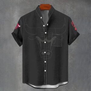 Chicago Bulls Men's Stand Collar Shirt Imitation Flax