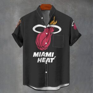 Miami Heat Men's Stand Collar Shirt Imitation Flax