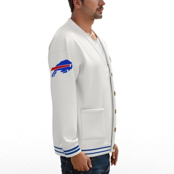 Buffalo Bills Unisex V-neck Knitted Fleece Cardigan With Button Closure - Image 3
