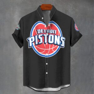 Detroit Pistons Men's Stand Collar Shirt Imitation Flax