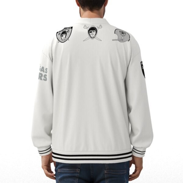 Las Vegas Raiders Unisex V-neck Knitted Fleece Cardigan With Button Closure - Image 4