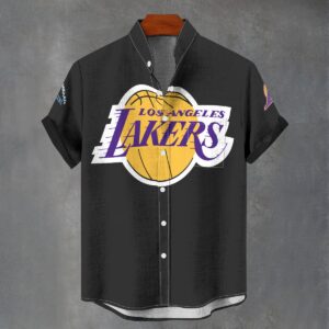 Los Angeles Lakers Men's Stand Collar Shirt Imitation Flax