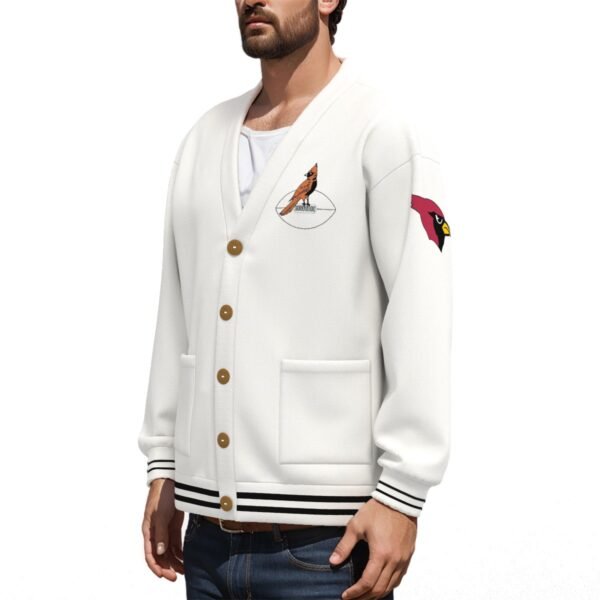 Arizona Cardinals Unisex V-neck Knitted Fleece Cardigan With Button Closure - Image 2