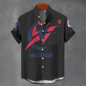 Washington Wizards Men's Stand Collar Shirt Imitation Flax