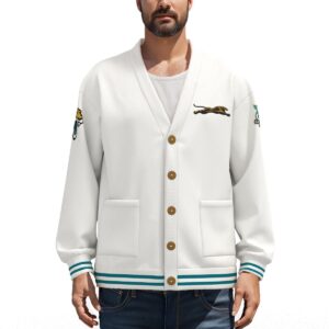 Jacksonville Jaguars Unisex V-neck Knitted Fleece Cardigan With Button Closure