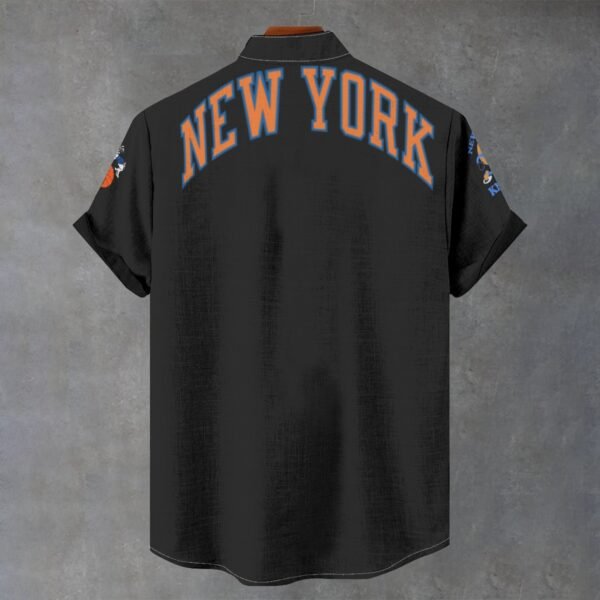 New York Knicks Men's Stand Collar Shirt Imitation Flax - Image 2