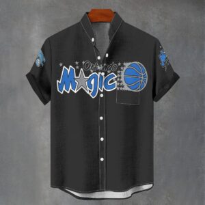 Orlando Magic Men's Stand Collar Shirt Imitation Flax
