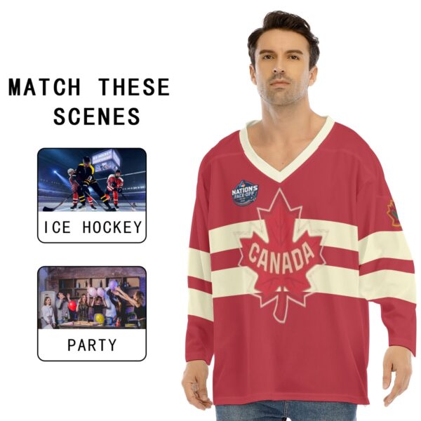 2025 4 Nations Face-Off Canada Men's V-neck Ice Hockey Jersey - Image 5