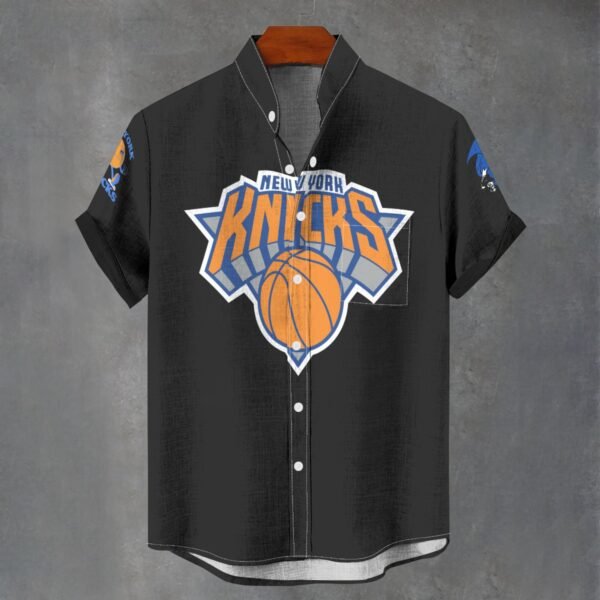 New York Knicks Men's Stand Collar Shirt Imitation Flax