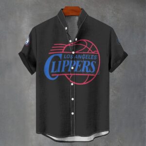 LA Clippers Men's Stand Collar Shirt Imitation Flax