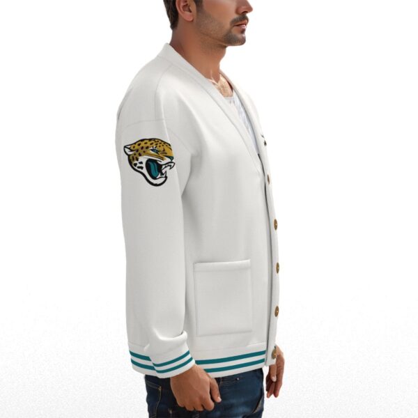 Jacksonville Jaguars Unisex V-neck Knitted Fleece Cardigan With Button Closure - Image 3