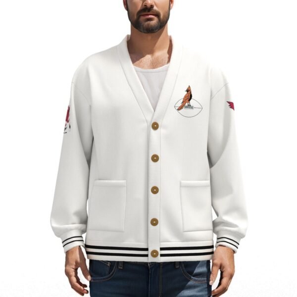 Arizona Cardinals Unisex V-neck Knitted Fleece Cardigan With Button Closure