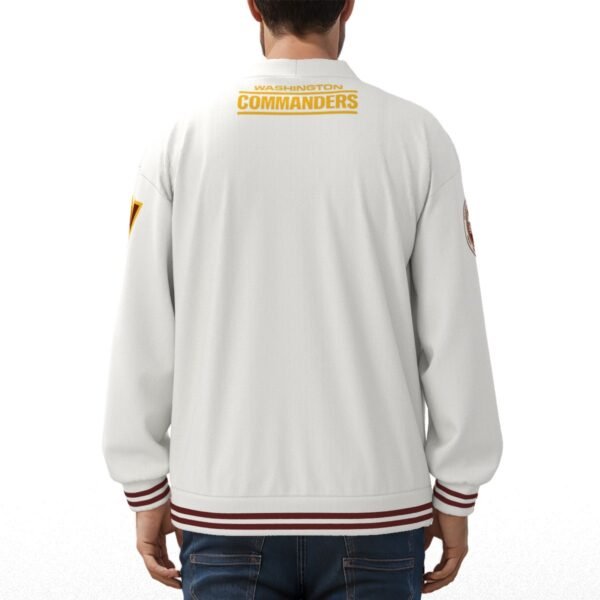 Washington Commanders Unisex V-neck Knitted Fleece Cardigan With Button Closure - Image 4
