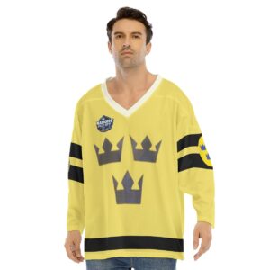 2025 4 Nations Face-Off Sweden Men's V-neck Ice Hockey Jersey