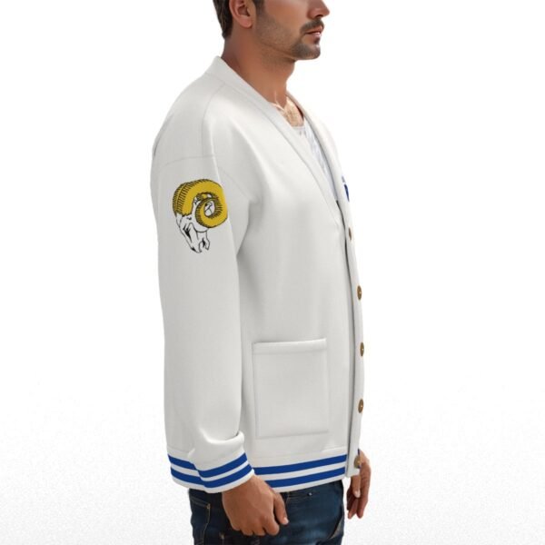 Los Angeles Rams Unisex V-neck Knitted Fleece Cardigan With Button Closure - Image 3