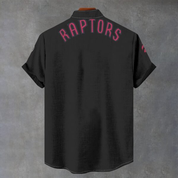 Toronto Raptors Men's Stand Collar Shirt Imitation Flax - Image 2