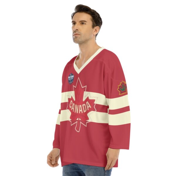 2025 4 Nations Face-Off Canada Men's V-neck Ice Hockey Jersey - Image 2