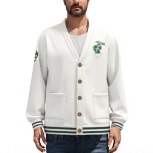 Green Bay Packers Unisex V-neck Knitted Fleece Cardigan With Button Closure