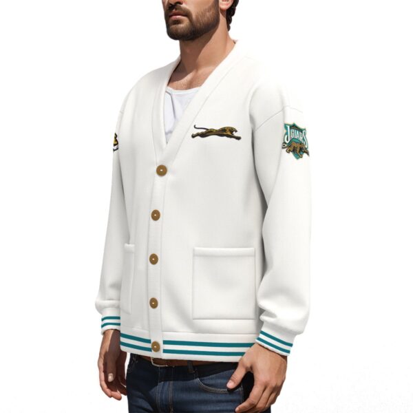 Jacksonville Jaguars Unisex V-neck Knitted Fleece Cardigan With Button Closure - Image 2