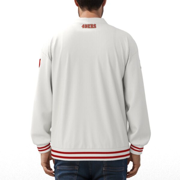 San Francisco 49ers Unisex V-neck Knitted Fleece Cardigan With Button Closure - Image 4