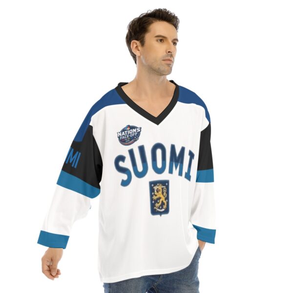 2025 4 Nations Face-Off Finland Men's V-neck Ice Hockey Jersey - Image 3