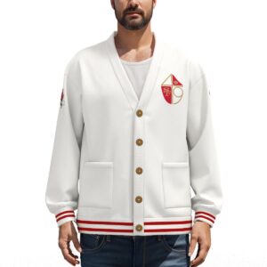 San Francisco 49ers Unisex V-neck Knitted Fleece Cardigan With Button Closure