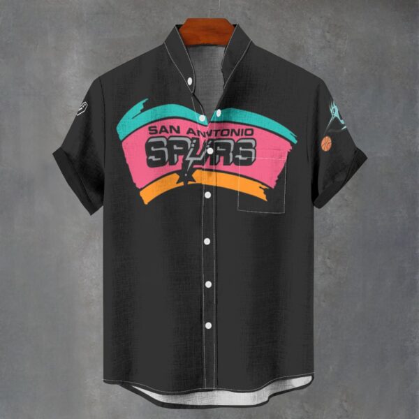San Antonio Spurs Men's Stand Collar Shirt Imitation Flax