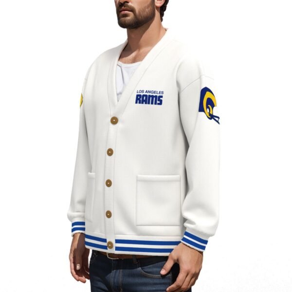 Los Angeles Rams Unisex V-neck Knitted Fleece Cardigan With Button Closure - Image 2
