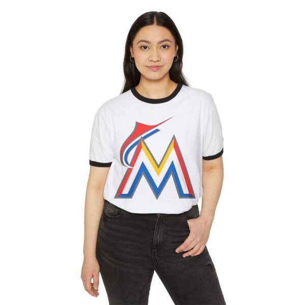 Miami Marlins Unisex Cotton Ringer T-Shirt - Image 3