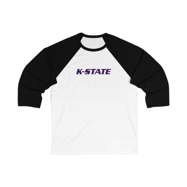 Kansas State Wildcats Unisex 34 Sleeve Baseball Tee - Image 3