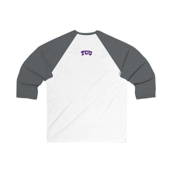 TCU Horned Frogs Unisex 3/4 Sleeve Baseball Tee - Image 4