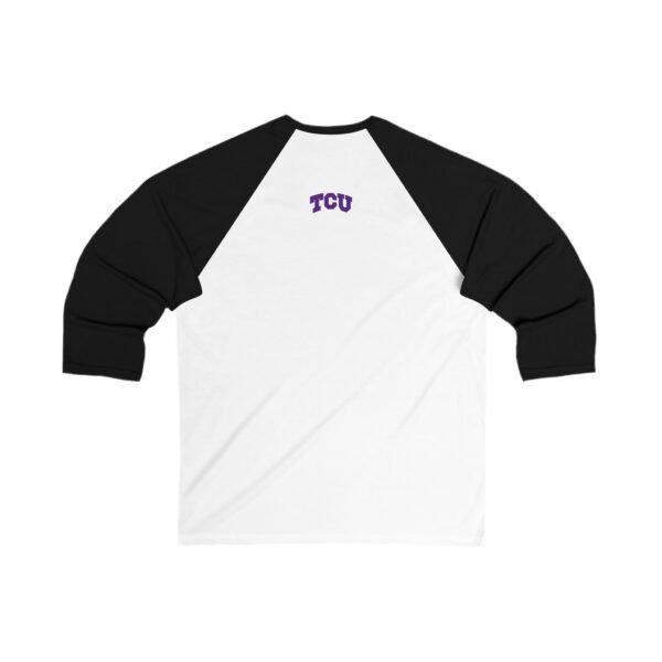 TCU Horned Frogs Unisex 3/4 Sleeve Baseball Tee - Image 2