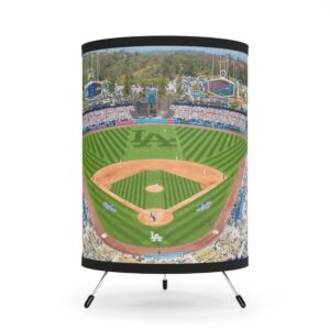 Los Angeles Dodgers Stadium Tripod Lamp with High-Res Printed Shade, USCA plug