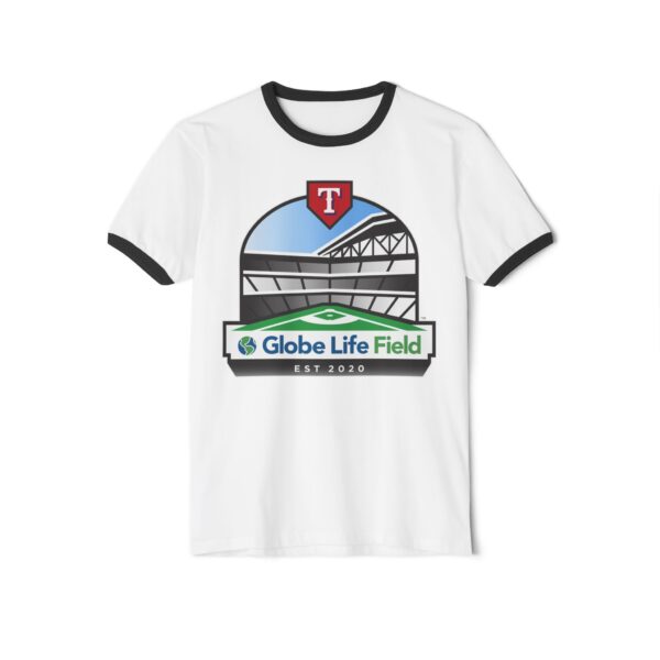 Texas Rangers Globe Life Field Unisex Cotton Ringer T-Shirt - Image 9